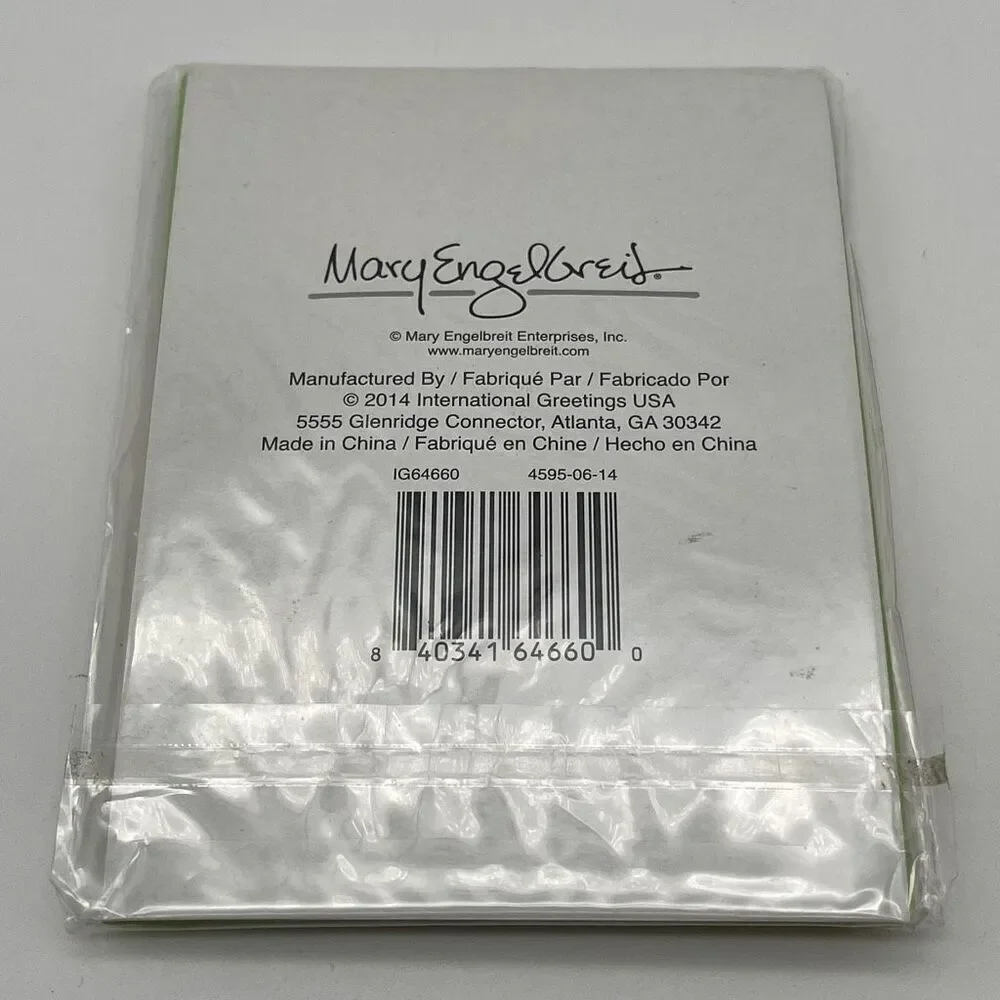 NWT MARY ENGELBREIT Multicolor Envelopes Christmas‎ Letter “C” Notecards 6 Count